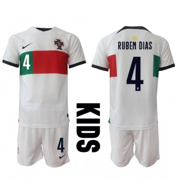 Maillot de foot le Portugal Ruben Dias #4 Extérieur enfant Monde 2022 Manches Courte (+ pantalon court)
